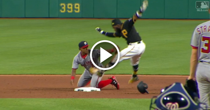 Pittsburgh Pirates' Josh Harrison Uses Savvy Athleticism to Evade Tag at Second Base